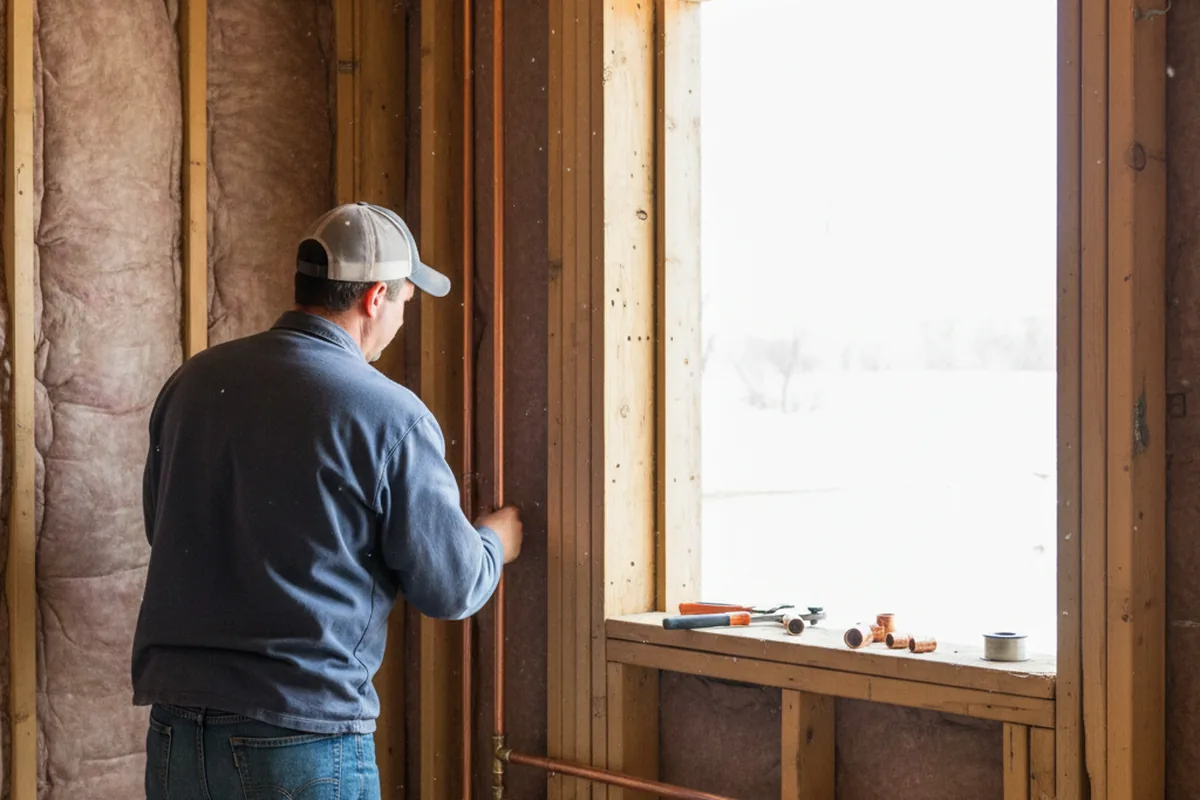Licensed plumber running new copper supply lines in a Galena Park home